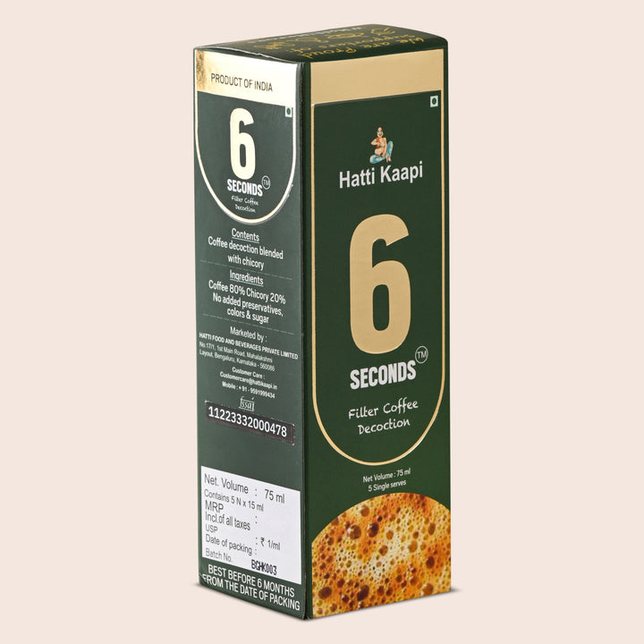 6 Seconds Filter Coffee Decoction-Pack Of 5
