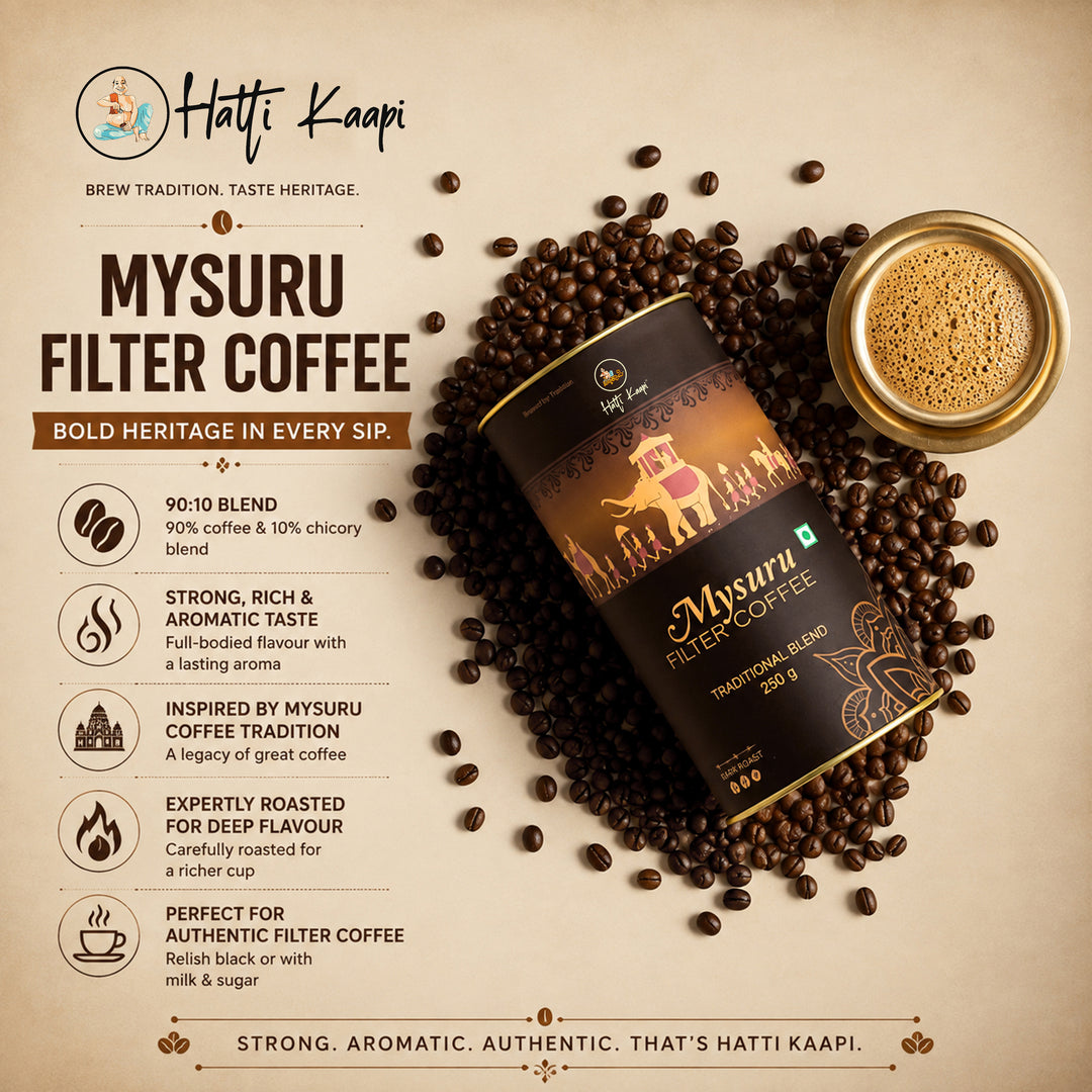 Hatti Kaapi Mysuru Filter Coffee Powder 250g | 90% Coffee & 10% Chicory