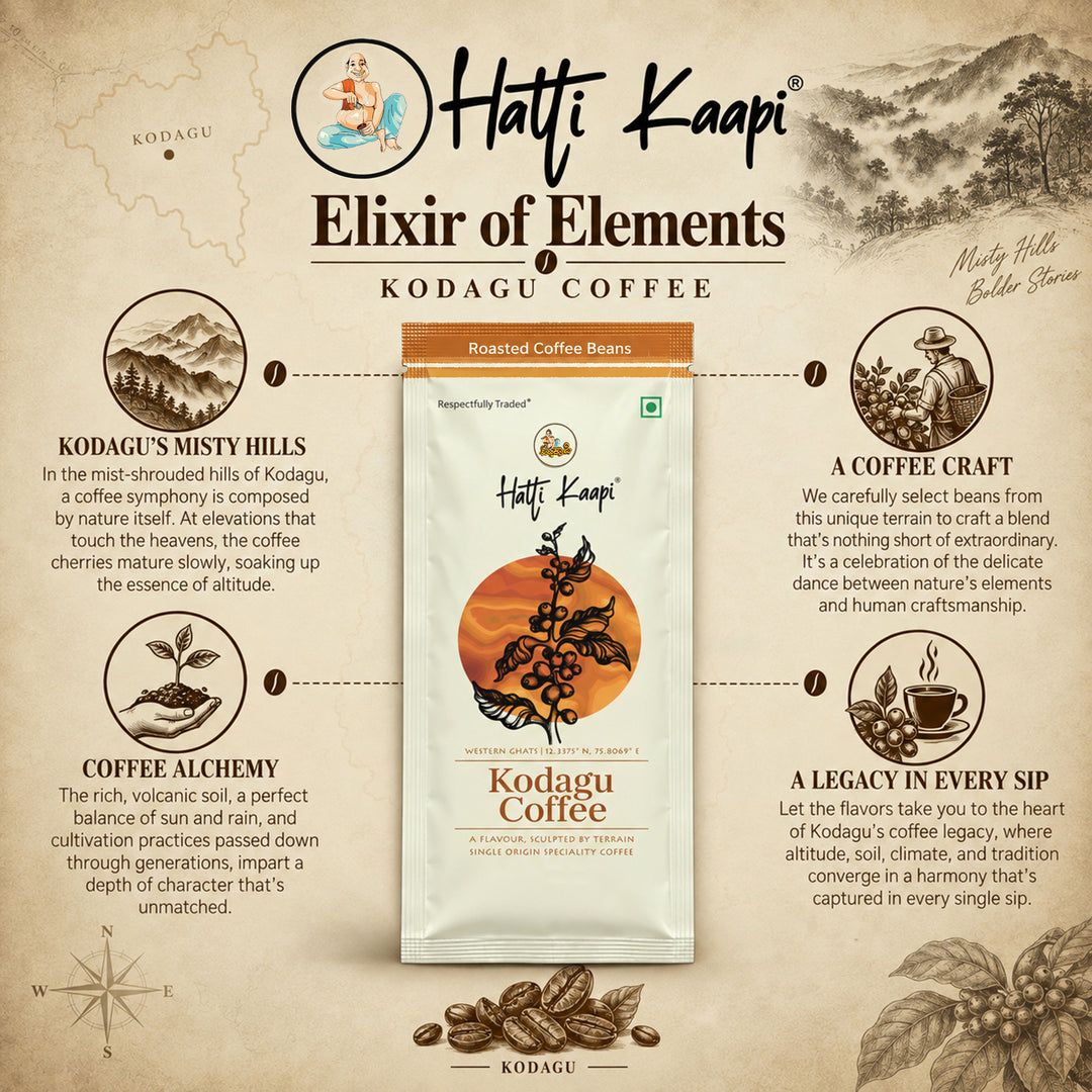 Kodagu Roasted Coffee Beans 250g | Medium-Dark Roast | Single Origin