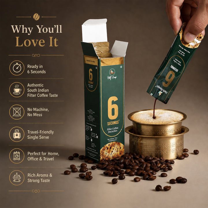 6-Second Filter Coffee Decoction – 25 Sachets (Pack of 5)
