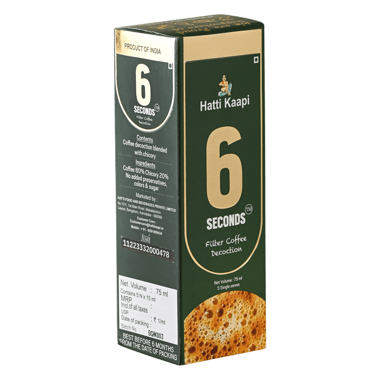 6 Seconds Filter Coffee Decoction-Pack Of 5