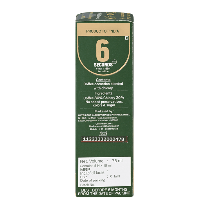 6 Seconds Filter Coffee Decoction-Pack Of 5