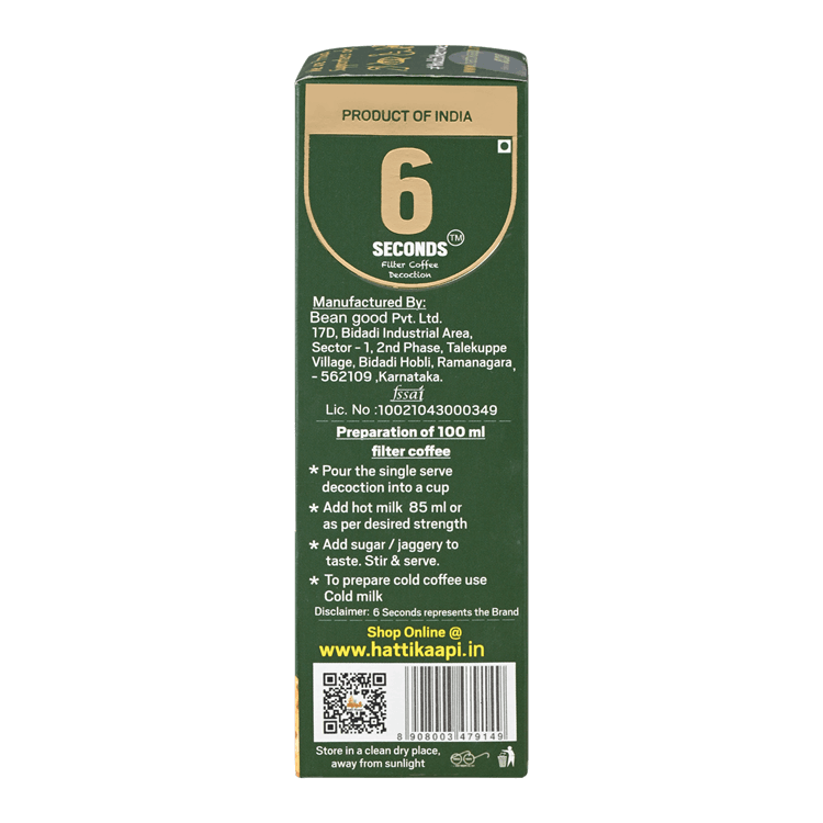 6 Seconds Filter Coffee Decoction-Pack Of 5