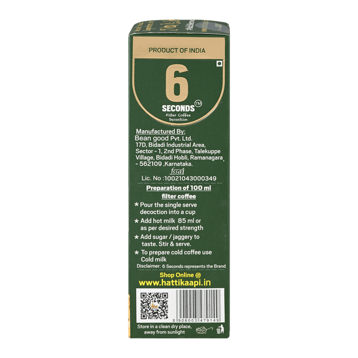 6 Seconds Filter Coffee Decoction-Pack Of 5